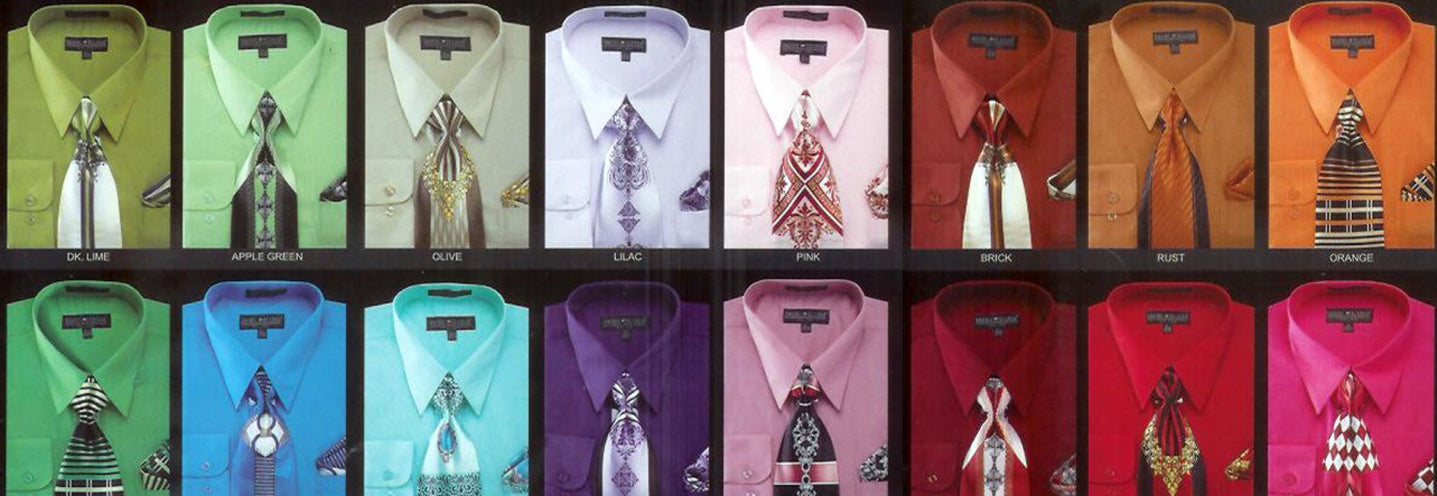 Mens Dress Shirt & Tie Sets SignatureMenswear Mens Dress Shirt & Tie Sets SignatureMenswear