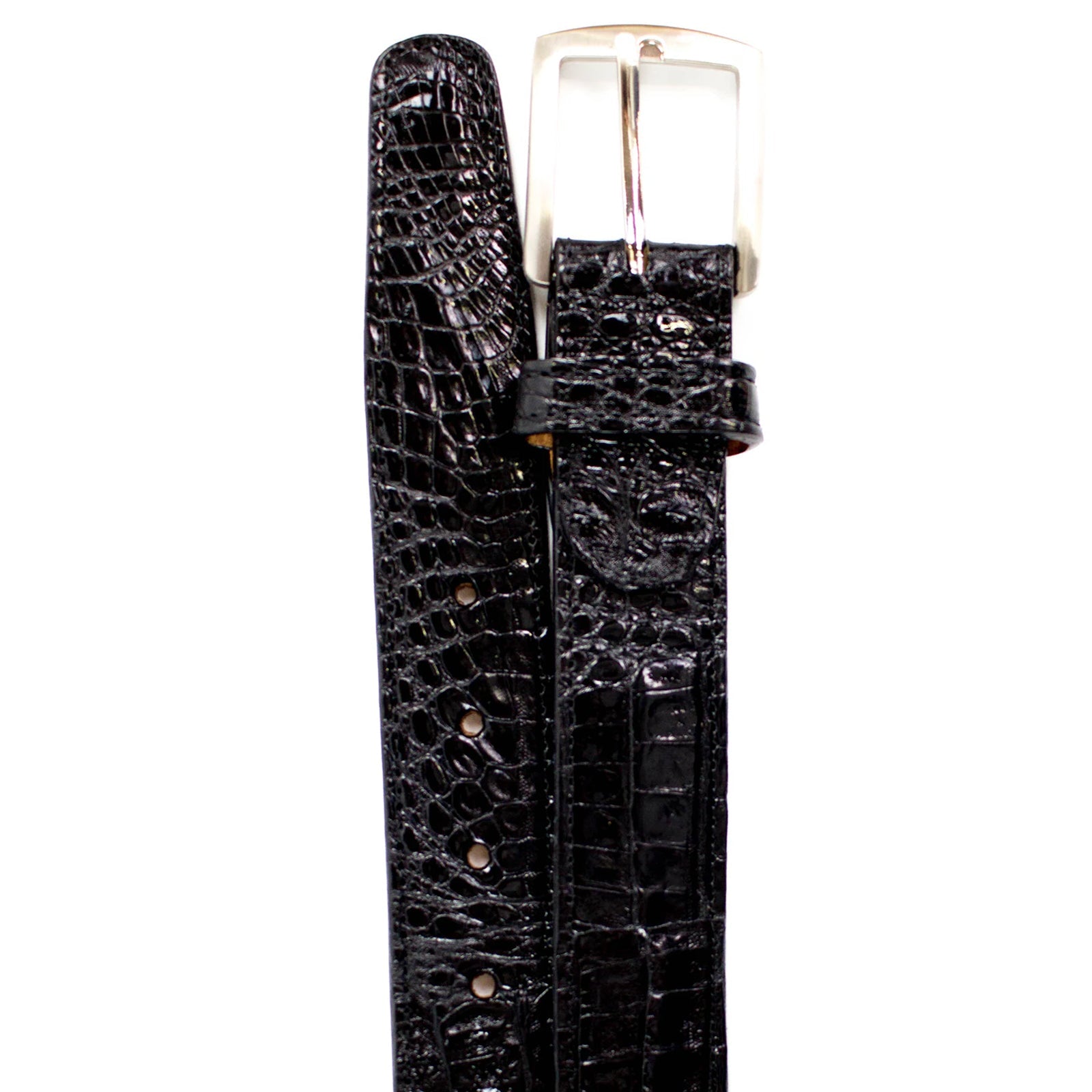 Men's Belvedere Genuine Eel Skin Dress Belt in Camel