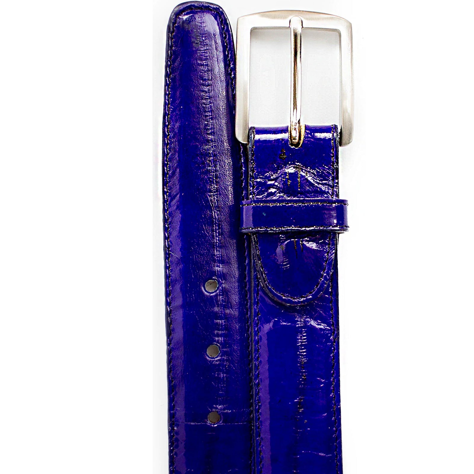 Navy Authentic Genuine Skin Italian Genuine Eel Belt-