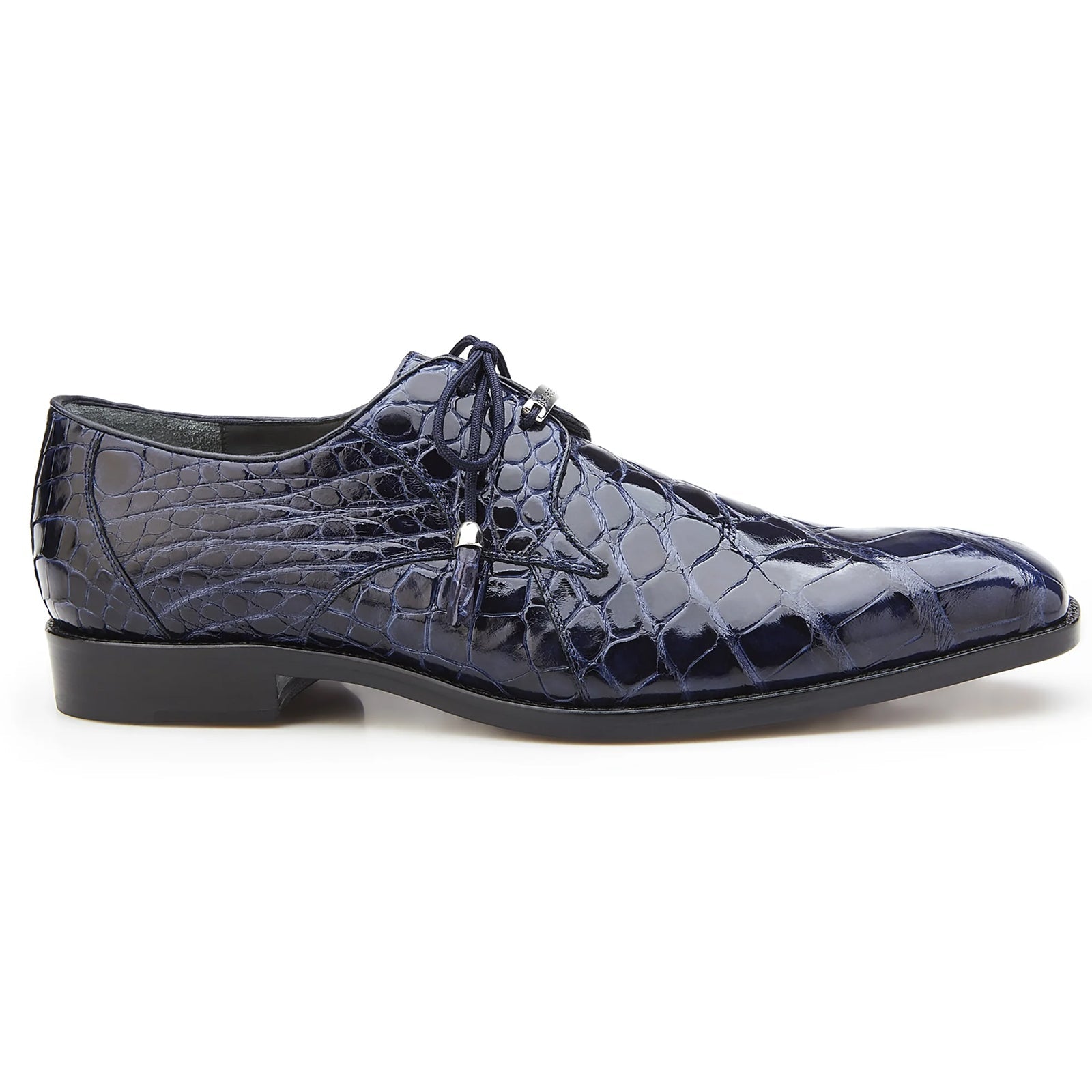 Belvedere Men's Genuine Alligator Leather Navy Derby Shoes Lago 14 Belvedere Men's Genuine Alligator Leather Navy Derby Shoes Lago 14