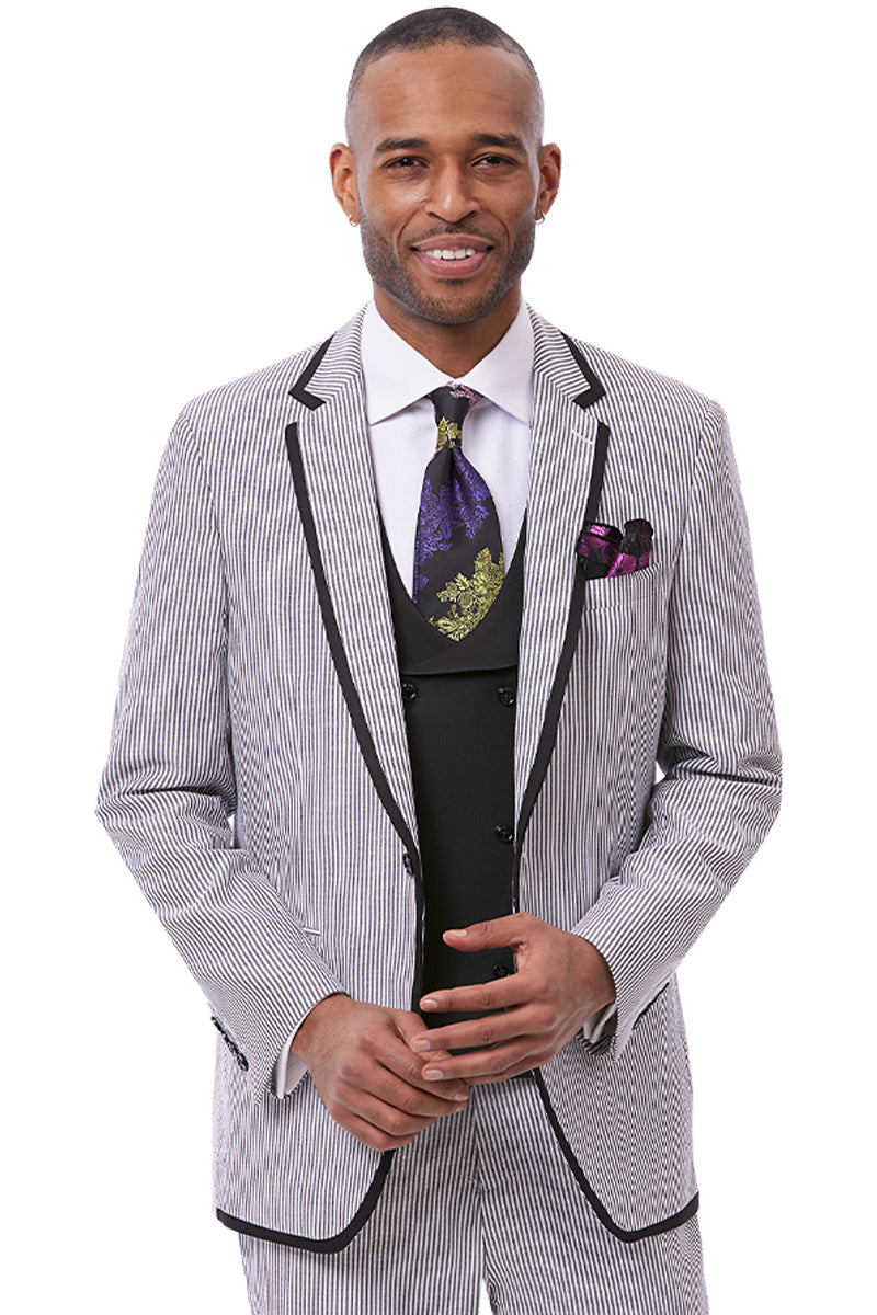 Allium Two Way Button Through Seersucker Vest White