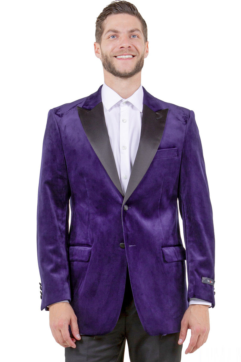 Men's 2-Piece Velvet Peak Lapel Double-Breasted Slim-Fit Tuxedo With Performance Stretch Pants main image 1