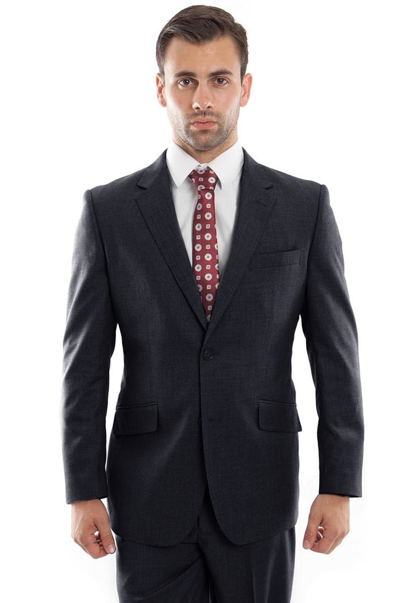 Men's Mordern Fit 2 Button Suit Dark Navy