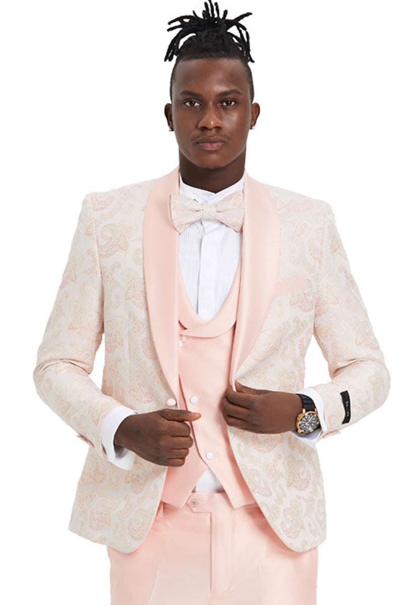 Handsome One Button Prom Outfit for Men - Red with Shawl Lapel main image 1