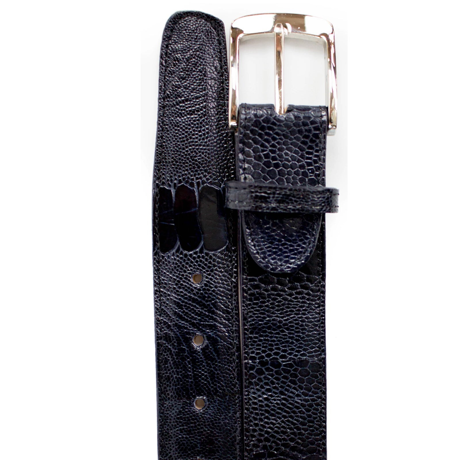 Belvedere Ostrich Leg Dress Belt in Burgundy