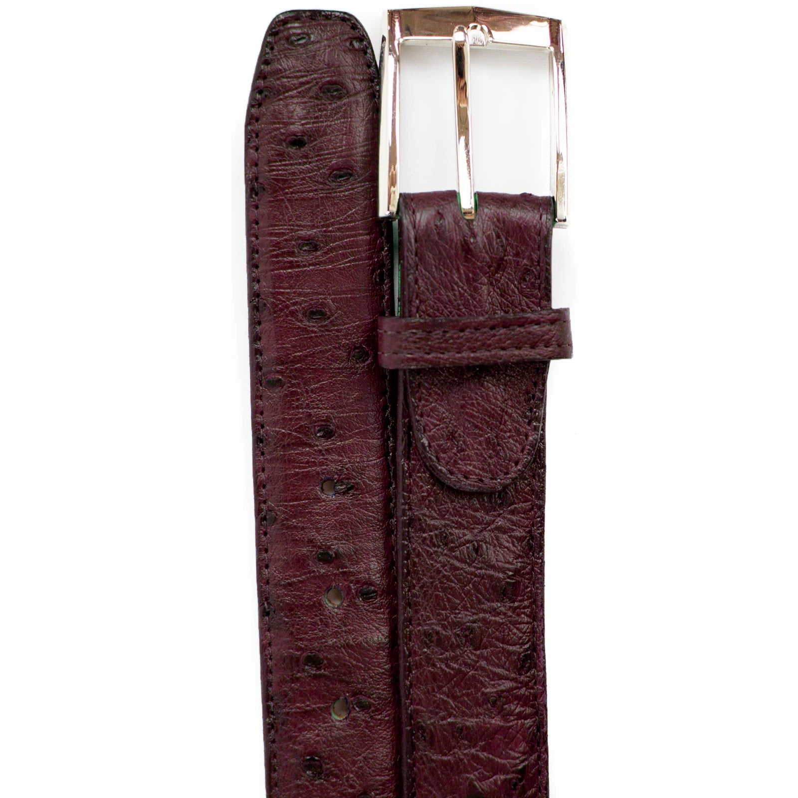 Men's Belvedere Genuine Ostrich Leg Dress Belt in Navy Blue
