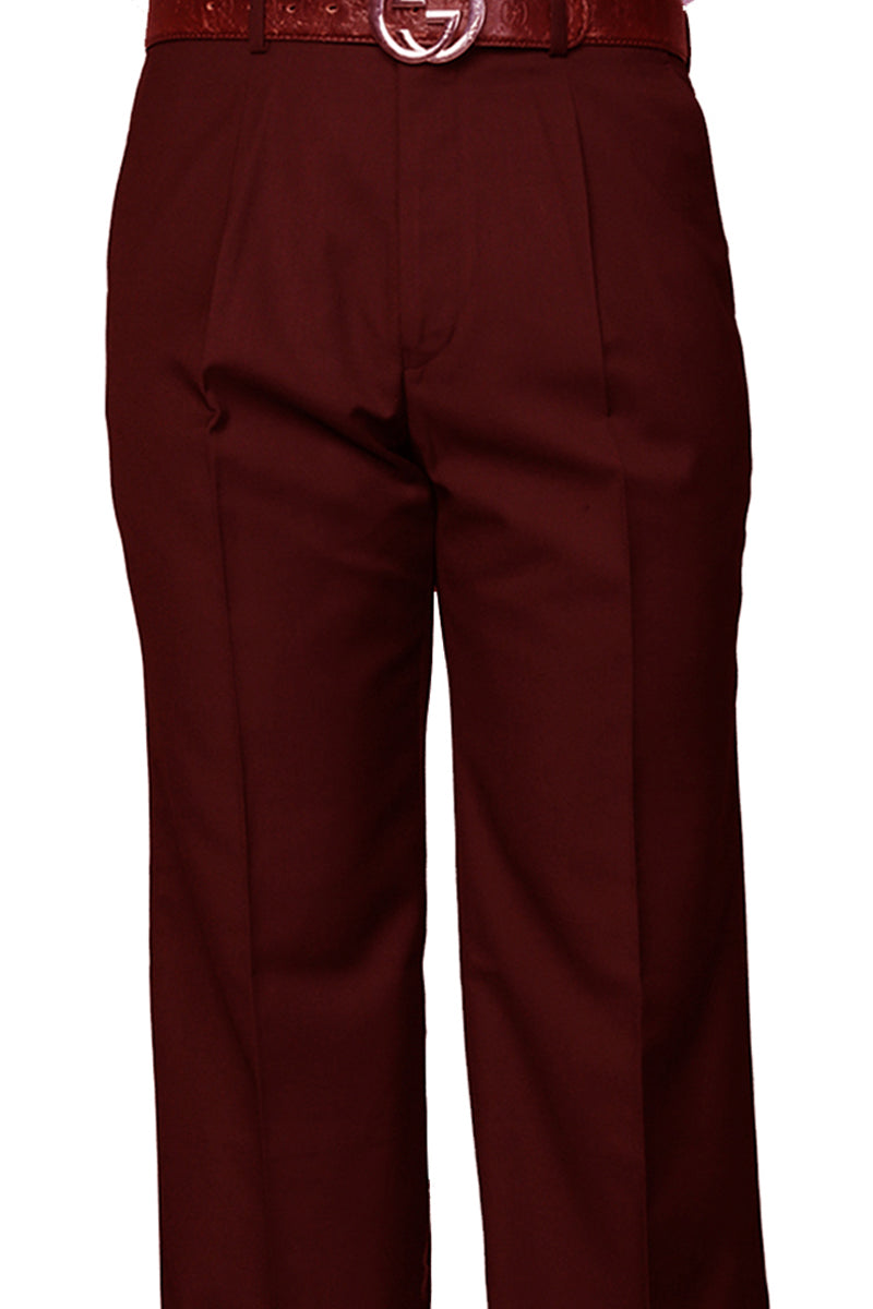 blue dress for baby girl Men's 100% Wool Classic Fit Pleated Dress Pant in Burgundy 40 / Burgundy