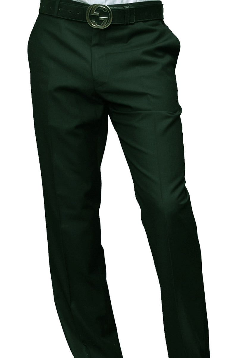 Men's 100% Wool Modern Fit Flat Front Dress Pant in Hunter Green 32 / Hunter Men's 100% Wool Modern Fit Flat Front Dress Pant in Hunter Green 32 / Hunter