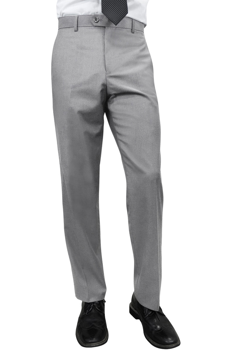 Men's 100% Wool Slim Fit Flat Front Dress Pant in Hunter Green main image 0