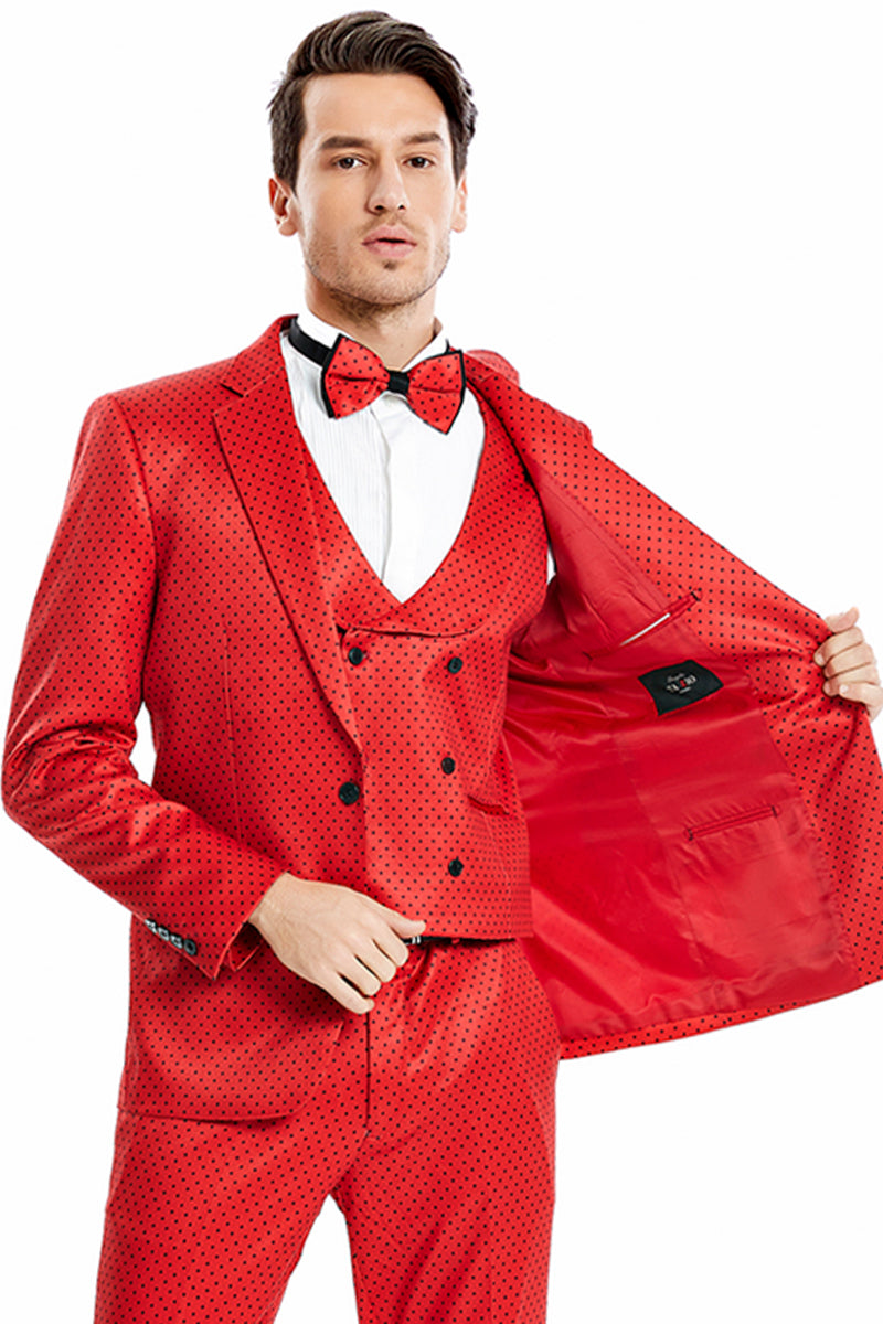 Graduation Suit - Men's One Button Vested Paisley Prom & Wedding Tuxedo with Satin Vest and Pants in Ivory