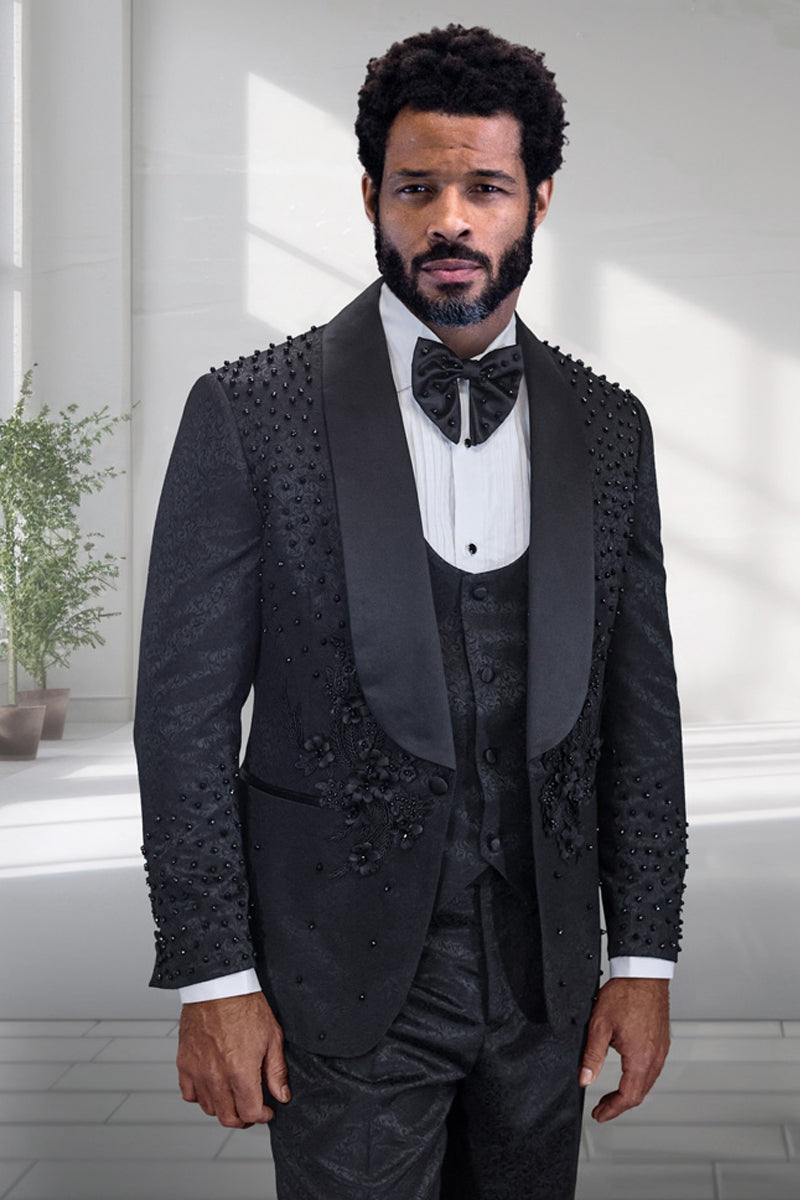 Men's Designer High Fashion Vested Studded Floral Paisley Prom & Weddi – SignatureMenswear