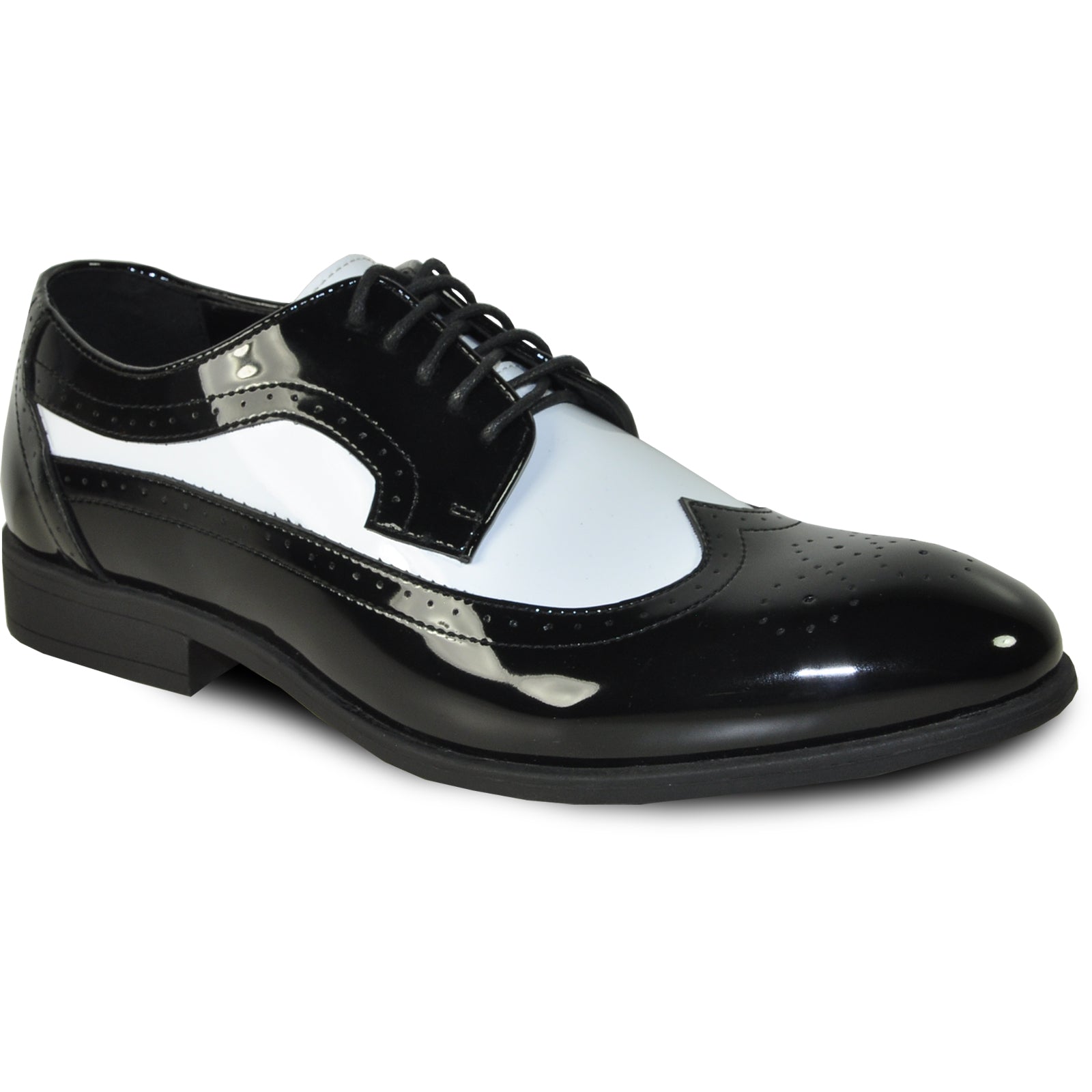 Mens 1920's Gangster Wingtip Dress Shoe in Black and White 11.5M / Black Mens 1920's Gangster Wingtip Dress Shoe in Black and White 11.5M / Black