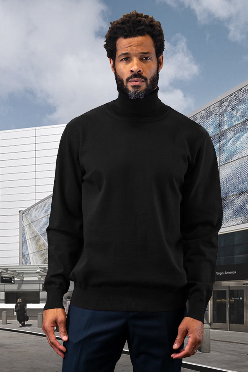 Men's Designer Wool & Cashmere Dress Sweater in Black 2X-Large / Black Men's Designer Wool & Cashmere Dress Sweater in Black 2X-Large / Black