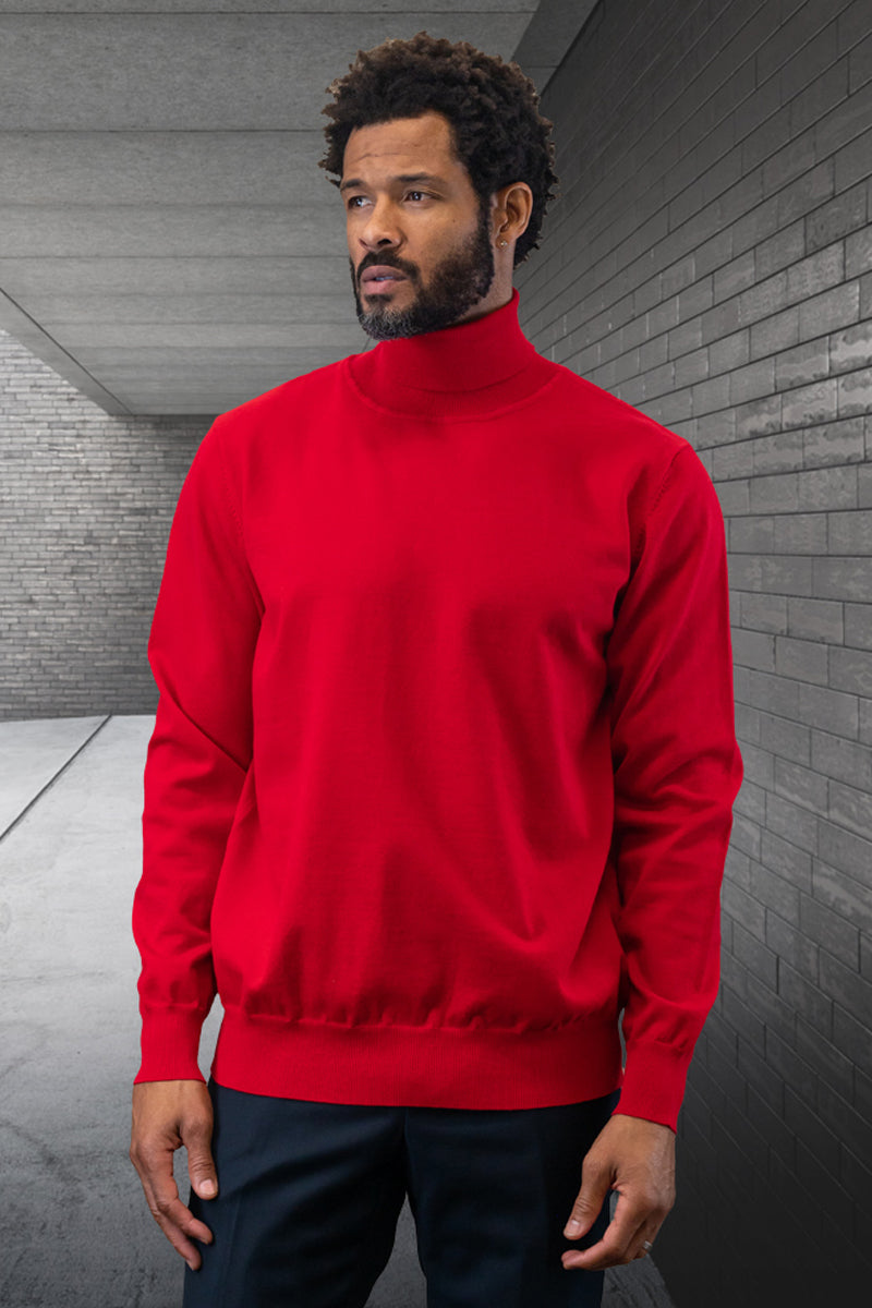 Men's Designer Wool & Cashmere Dress Sweater in Red, 4X-Large / Red