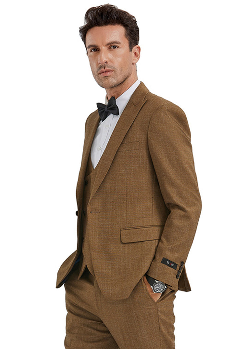 Men's Slim Fit One Button Peak Lapel Suit in White main image 0