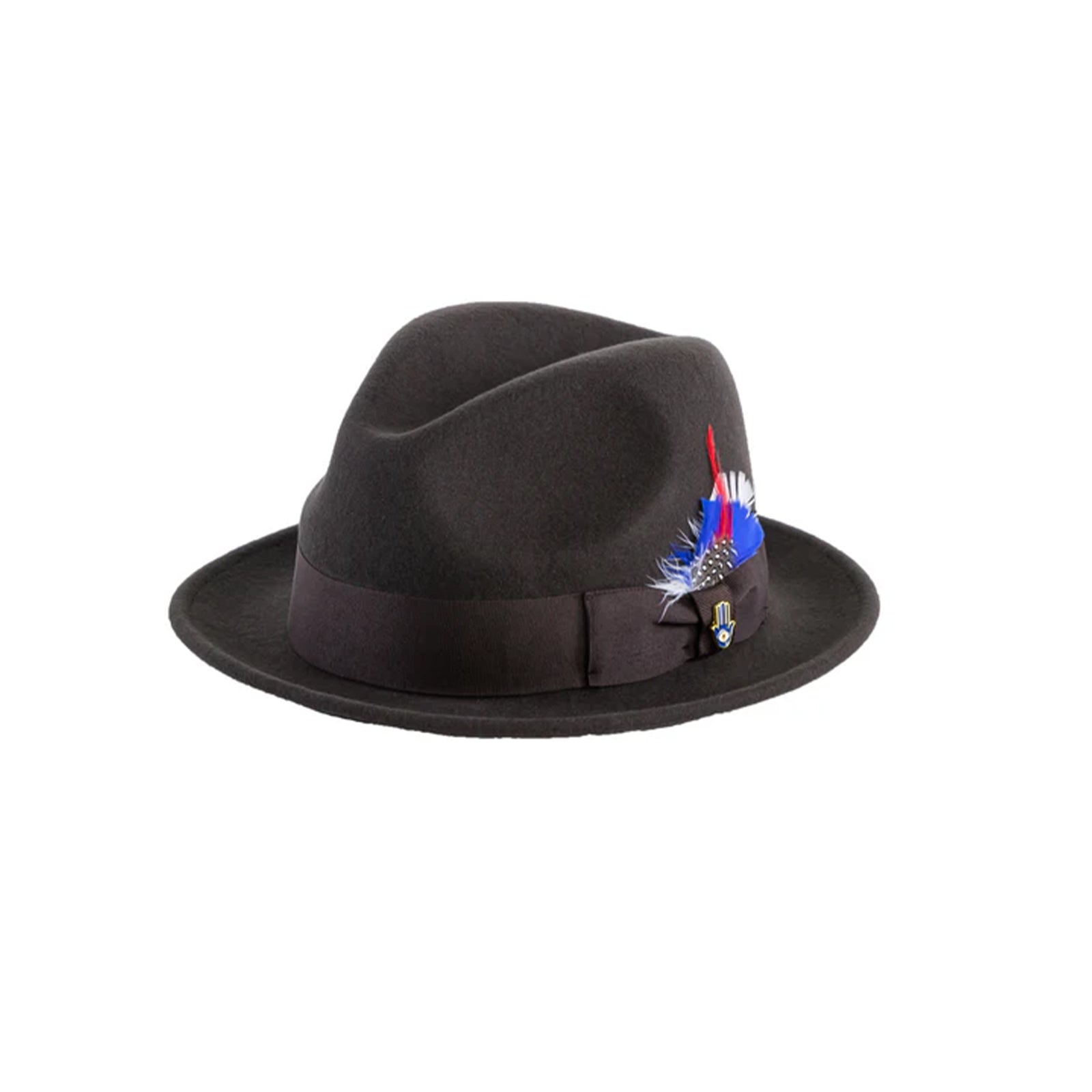 mens dress hats Mens Narrow Brim Crushable Wool Dress Hat Trilby Fedora in Brown, Brown / Large