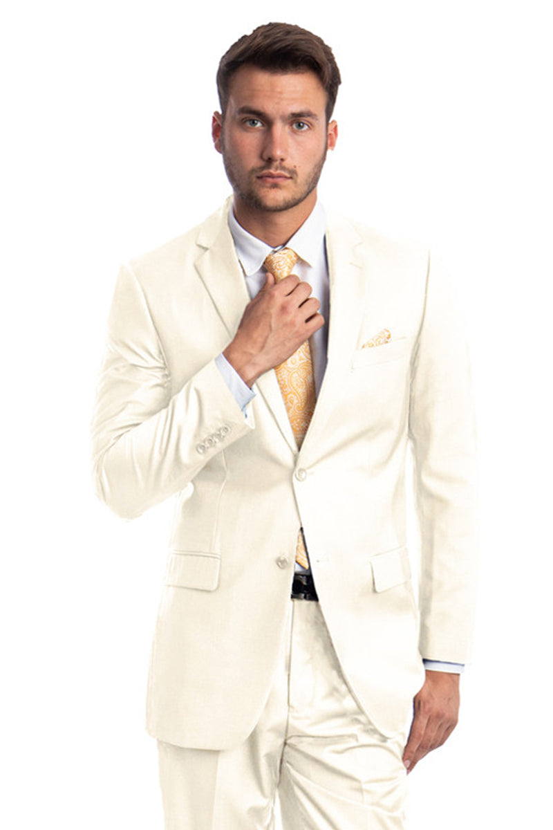 Fabulous Off White Slim Fit One Button Gorgeous Men Suit