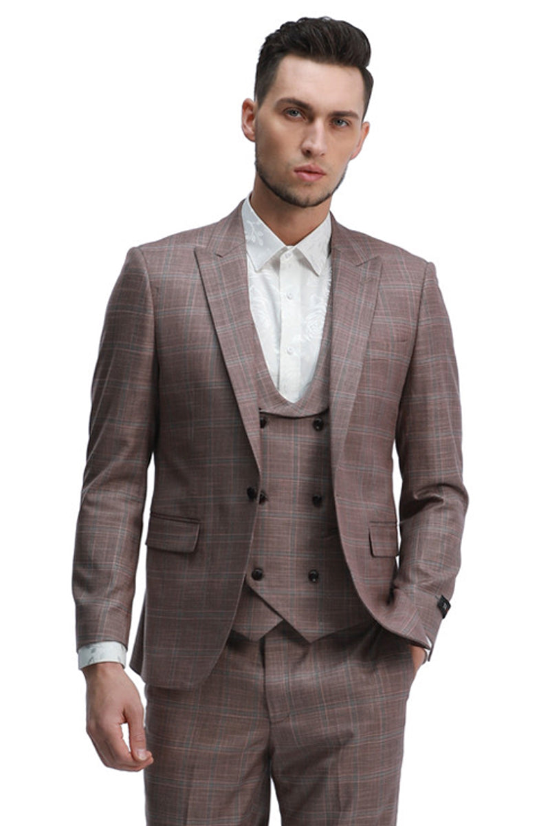 Simple Single Breasted Slim Fit Solid Color Men's Suit Vest
