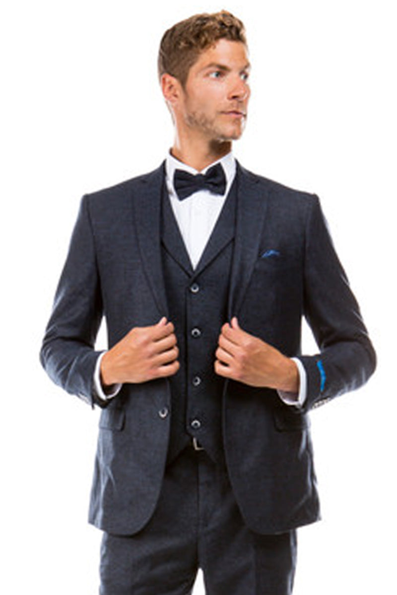 Mens Classic Fit Vested Two Button Suit in White