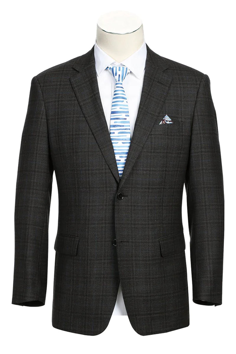 Men's Classic Fit Wool Blend Blazer – 2-Button Business Sport Coat Jacket For Work, Weddings, & Formal Occasions