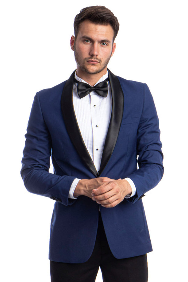 Mens Slim Fit One Button Shawl Tuxedo in Ivory main image 1