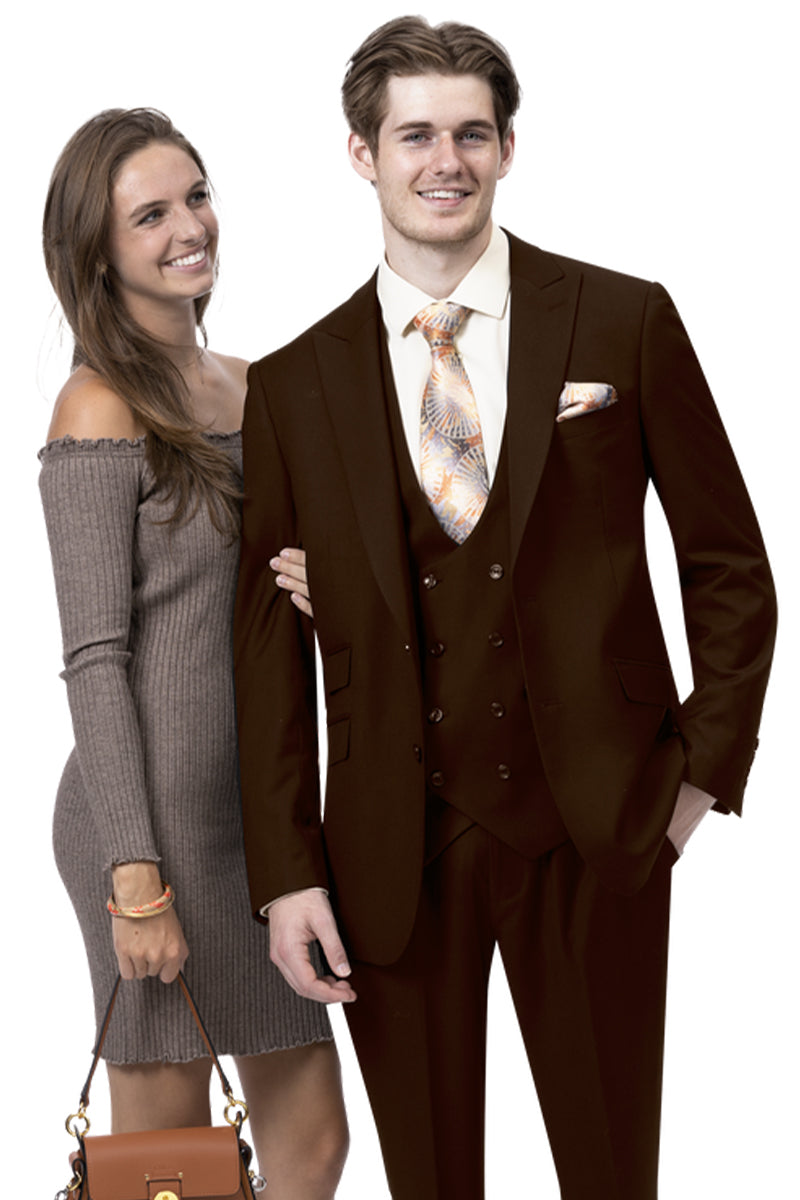 Mens Two Button Peak Lapel Multi-color Suit main image 1