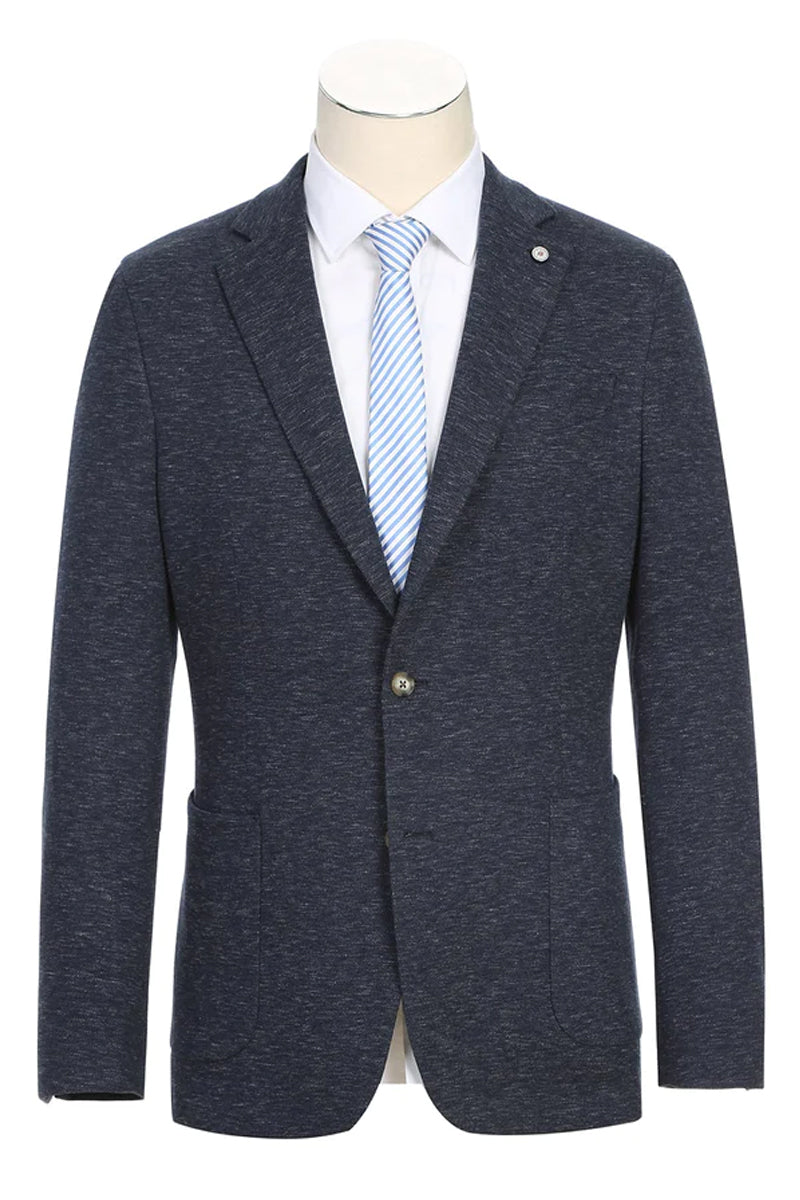Pelago Men's Slim Cotton Blazer in Brown Windowpane Plaid - Half Canvas, Patch Pockets