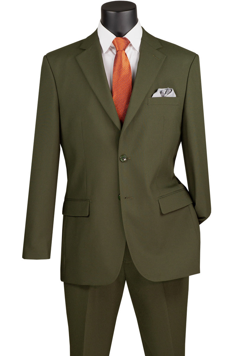 Mens 2 Button Classic Poplin Suit in Olive SignatureMenswear Mens 2 Button Classic Poplin Suit in Olive SignatureMenswear