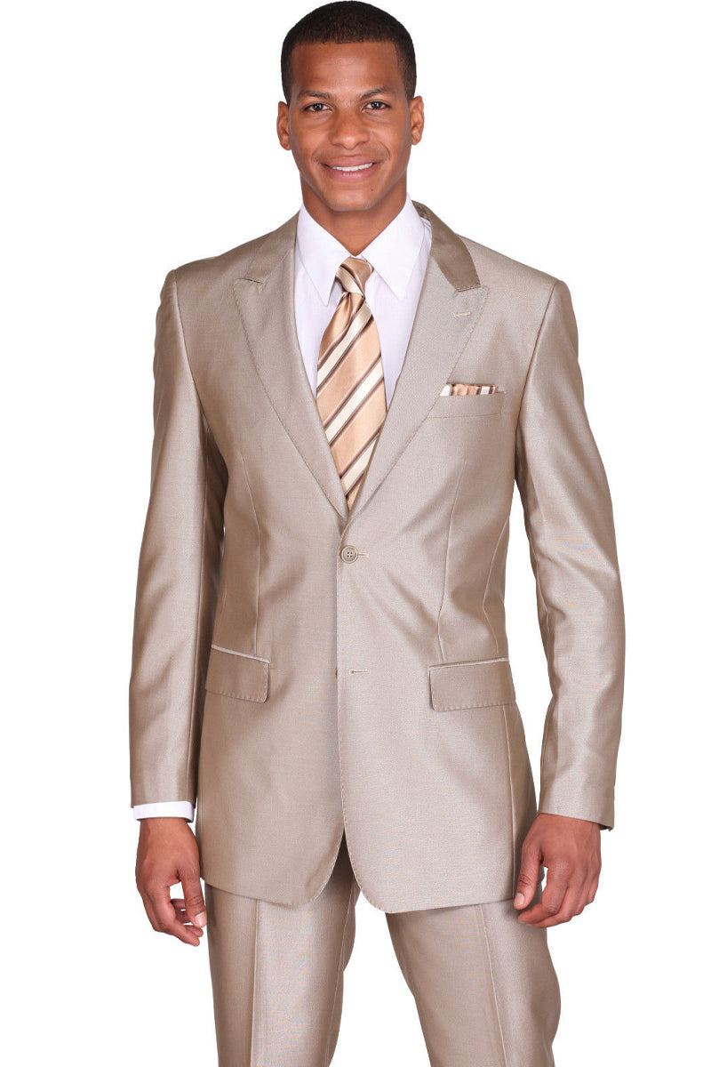 Men's Sky 2 Button  Sharkskin Mini Pin Dot Pattern With Settle Sheen Suit main image 0