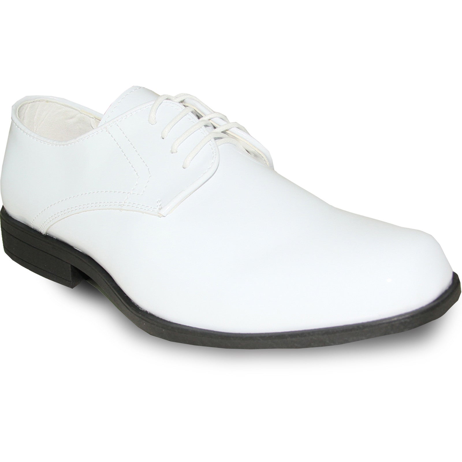 Men's White Lace Up Square Toe Shiny Shoe main image 1
