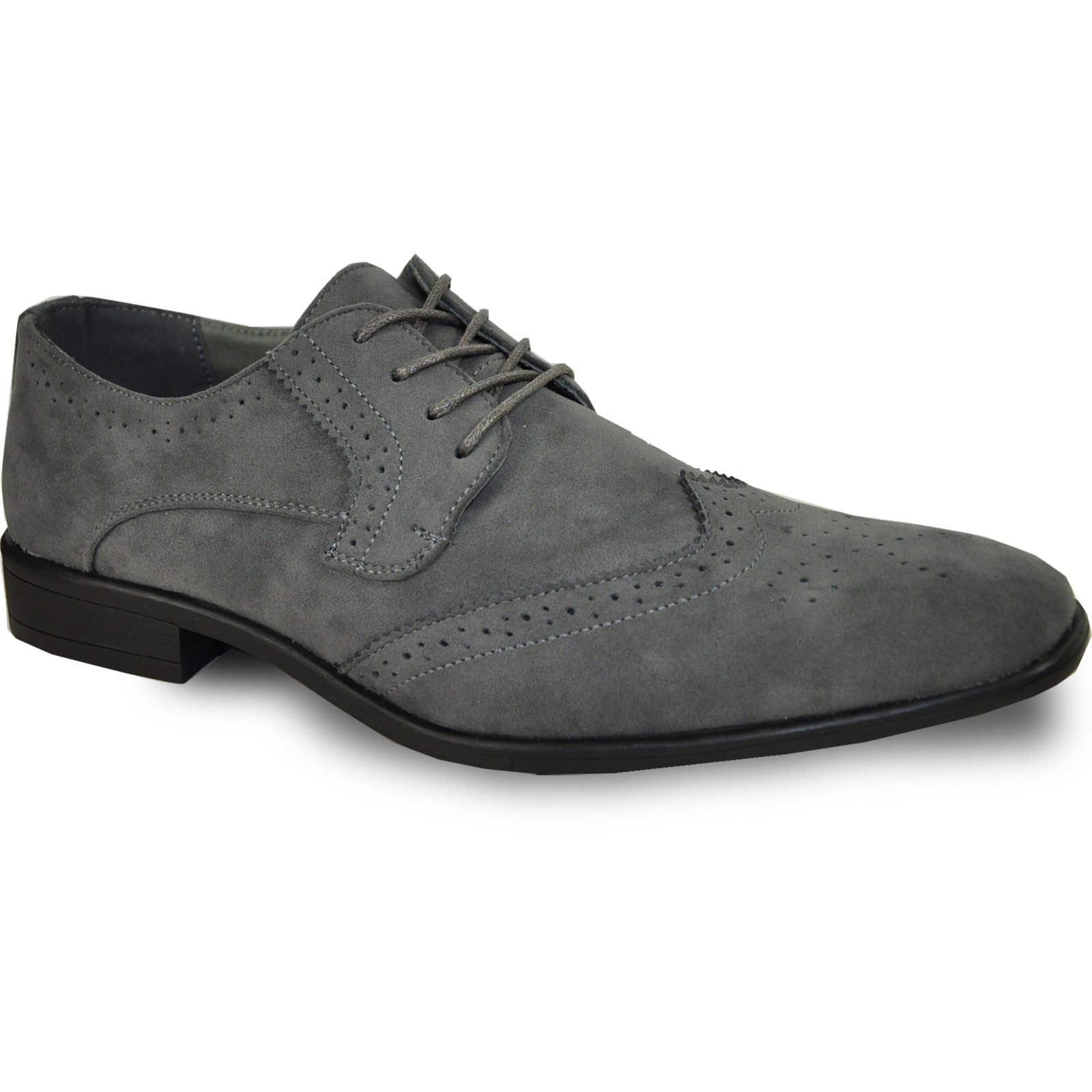 Mens Grey & Purple Suede Wingtip Dress Shoes - Size 10