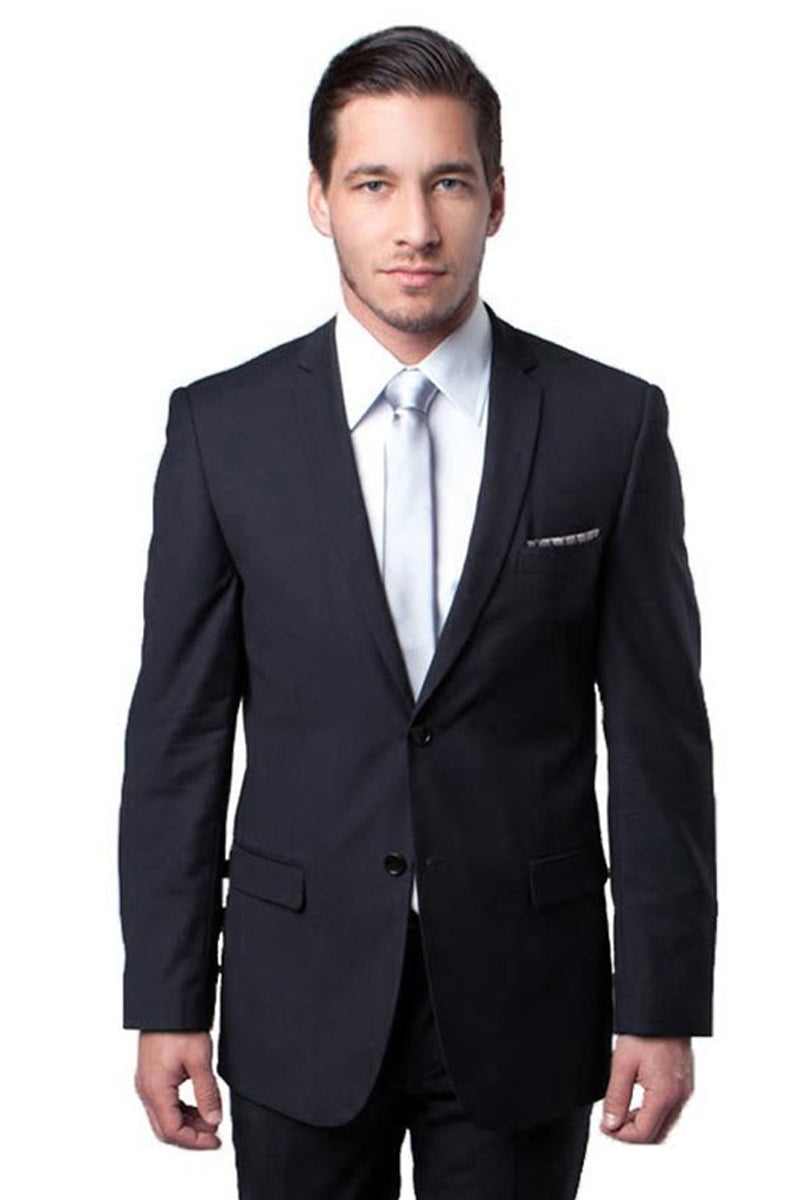 Men's 2-Button Slim Fit Wool Suit in Blue Mini Plaid Check by English Laundry main image 1