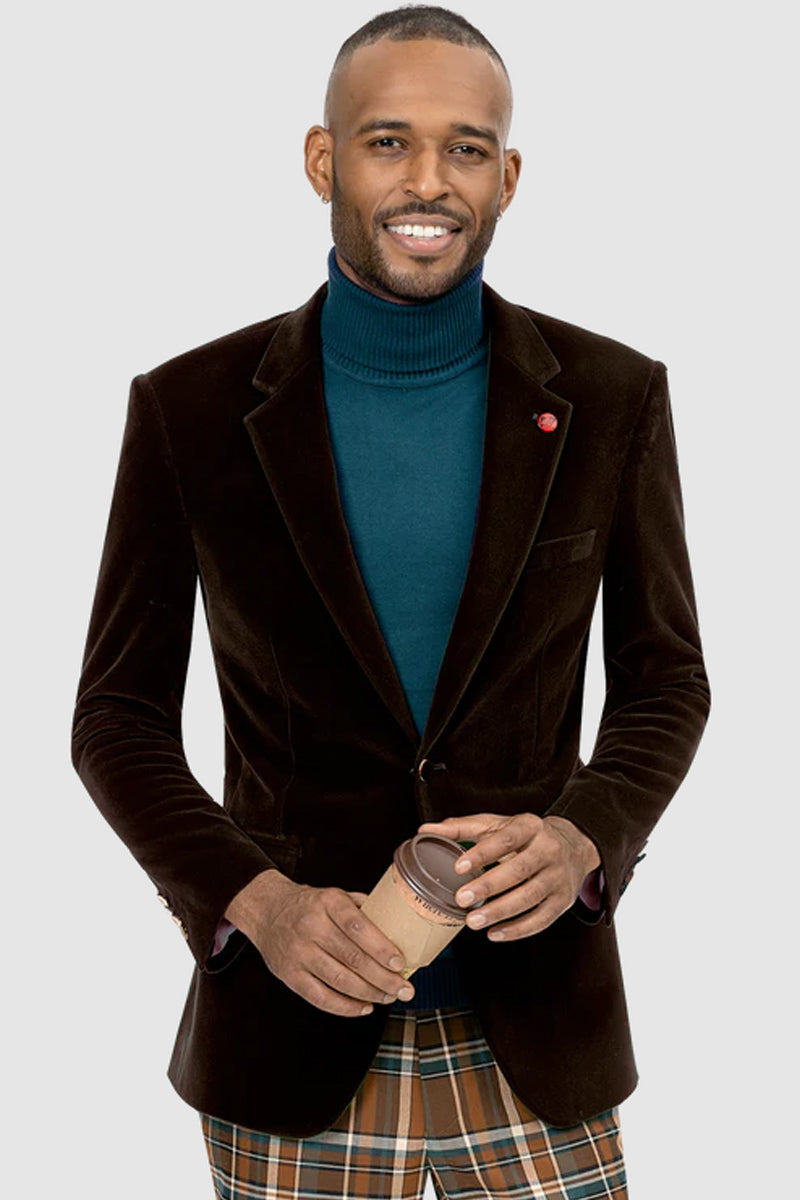 Men's 2 Button Modern Fit Shawl Lapel Burgundy ~ Wine ~ Maroon Color velour Men's blazer Jacket