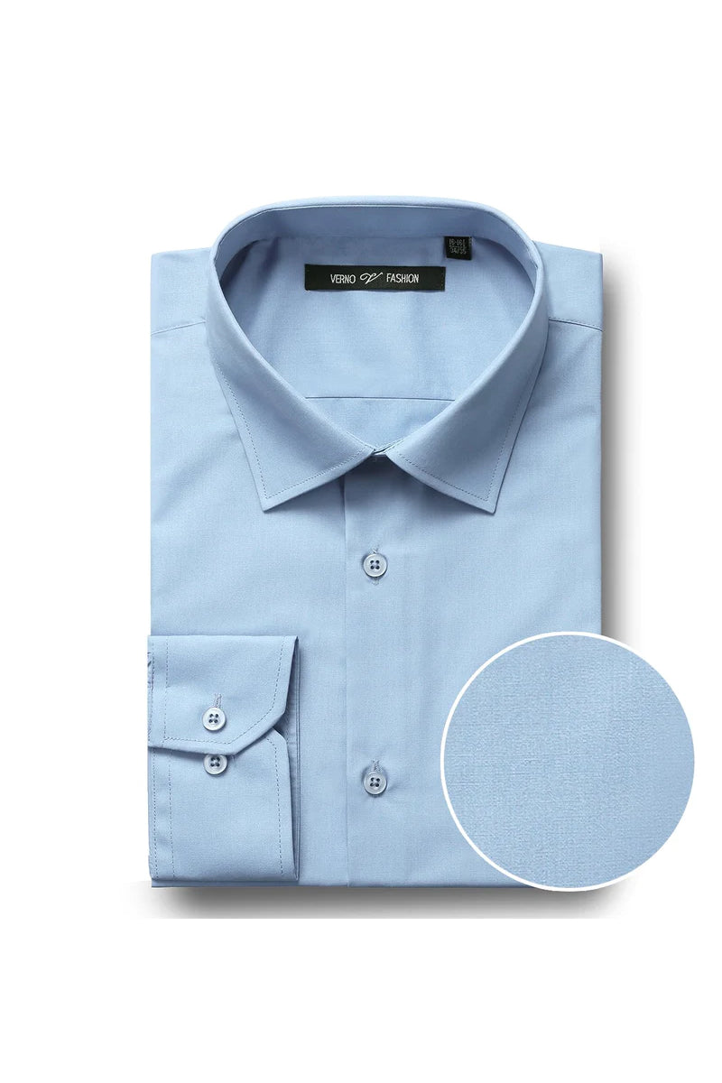 Men's Classic Fit Sky Blue Dress Shirt W/SPREAD Collar 17-17.5-34-35 / Sky Blue