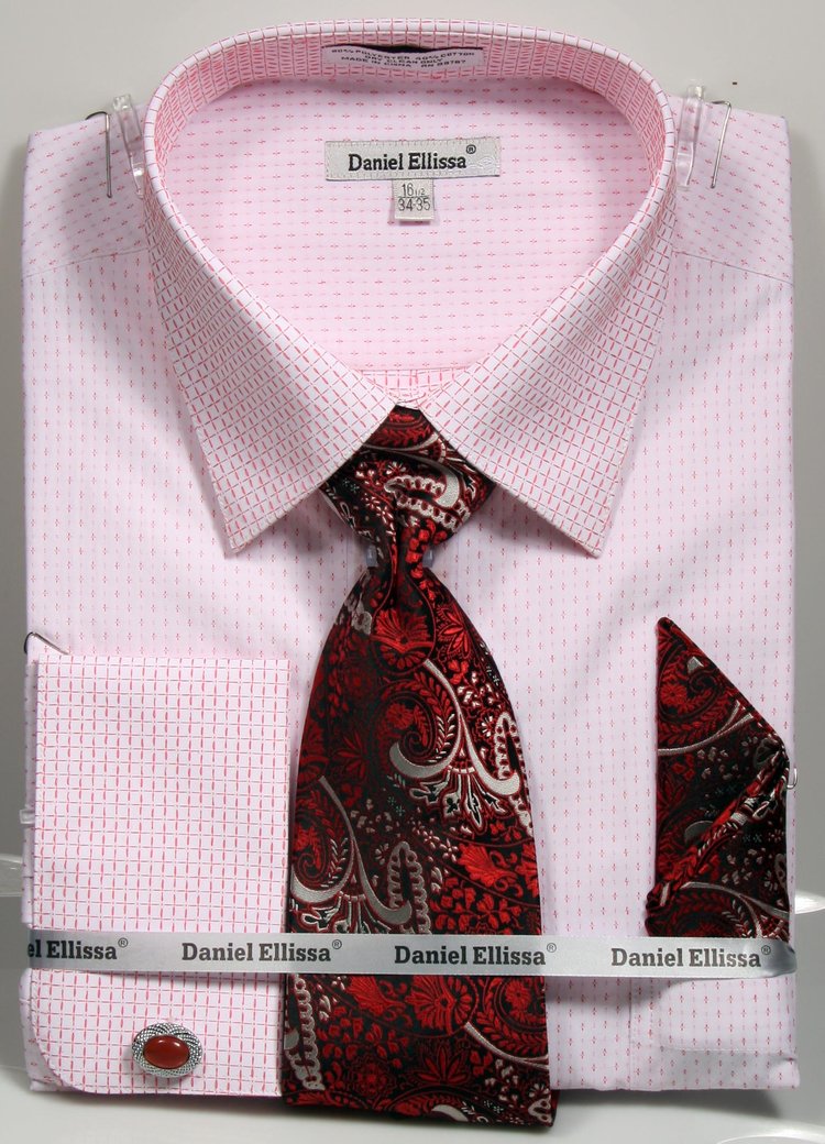 slim fit dress slacks Navy Blue Egyptian Shirt - White Collar & French Cuffs – Brisk main image 1
