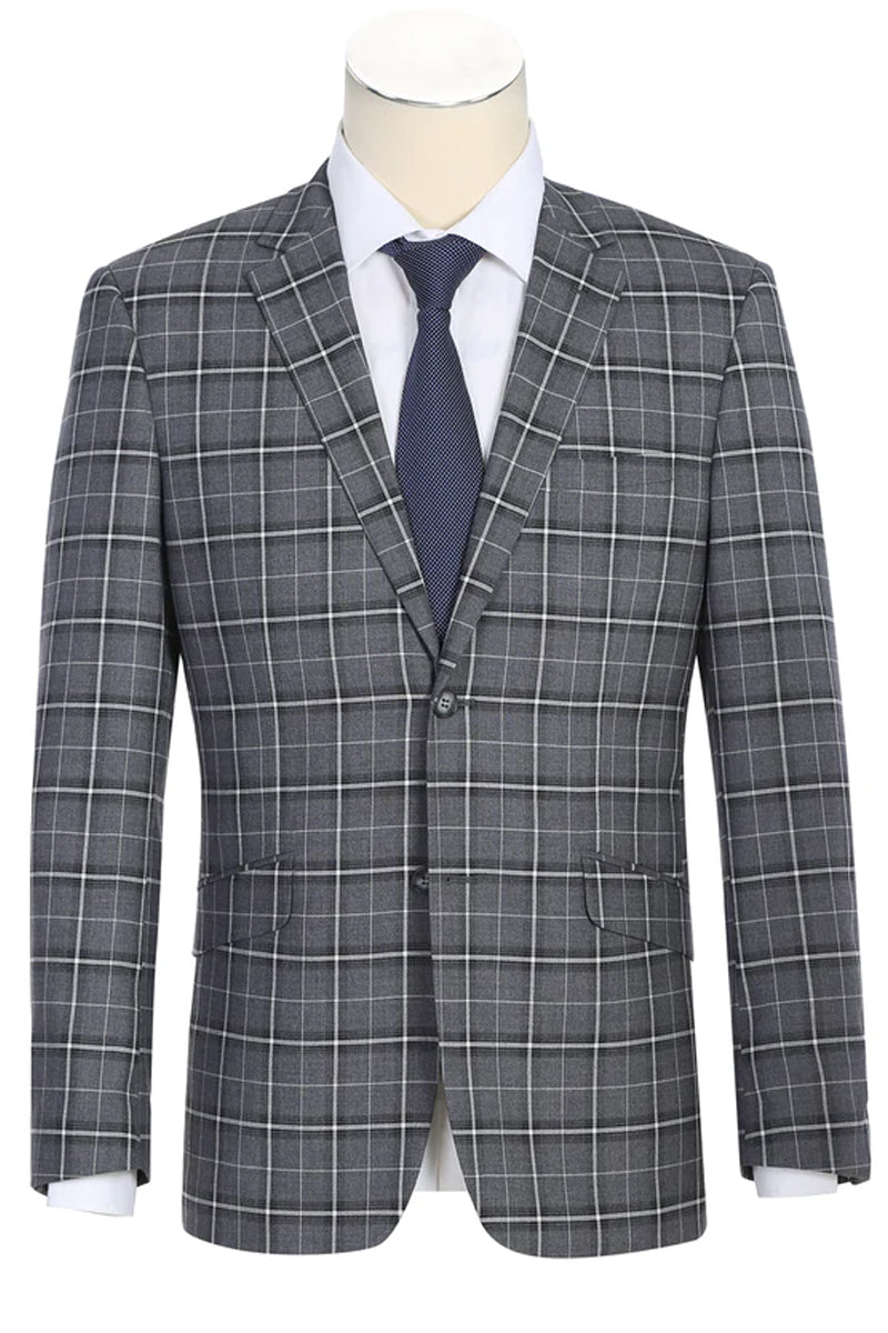 Mens Silver Suit Silver Grey Slim Fit Men 2 Button Double Vented Suit - Dress Suit For Men main image 0