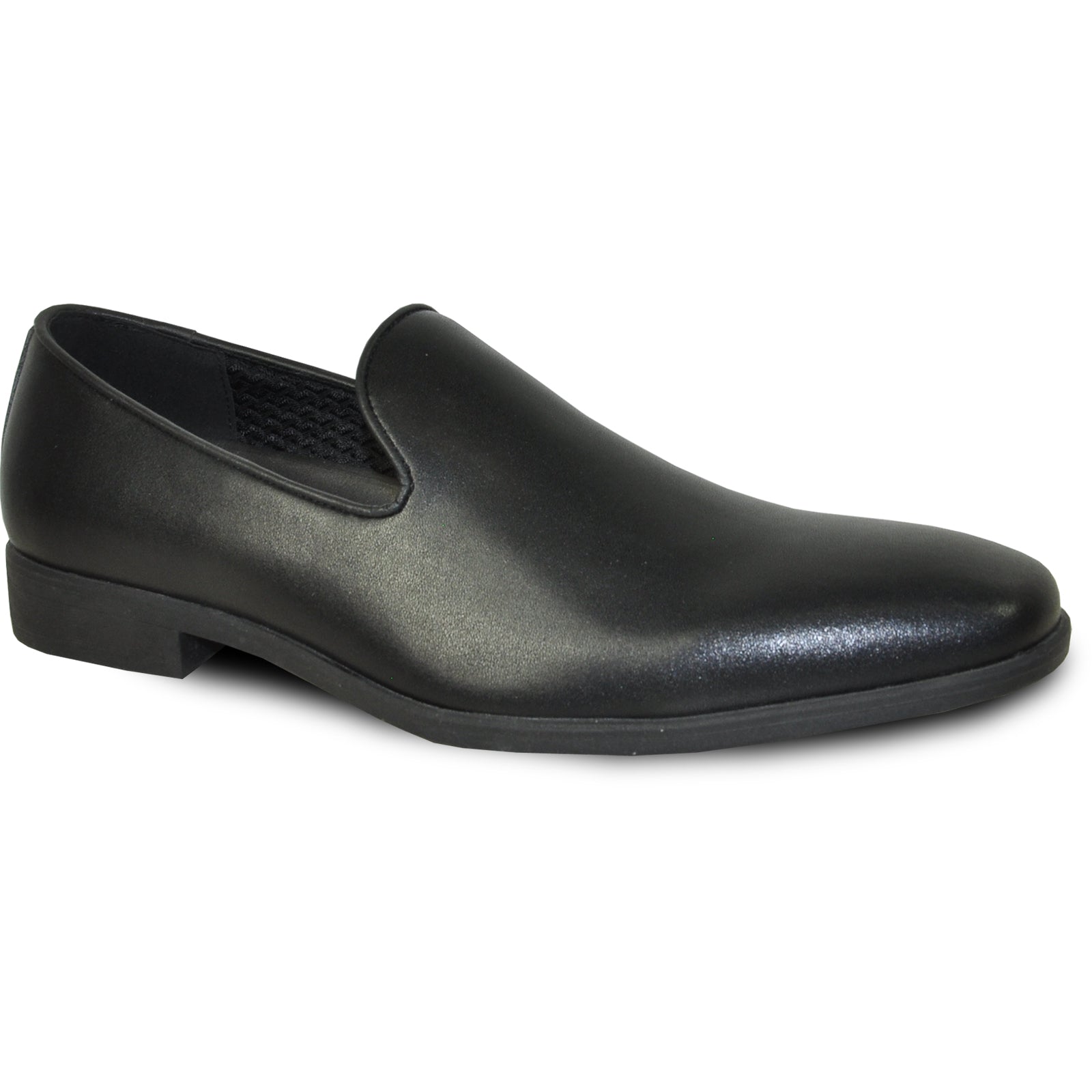 Mens Classic Plain Toe Slip on Loafer Dress Shoe in Black 11W / Black Mens Classic Plain Toe Slip on Loafer Dress Shoe in Black 11W / Black
