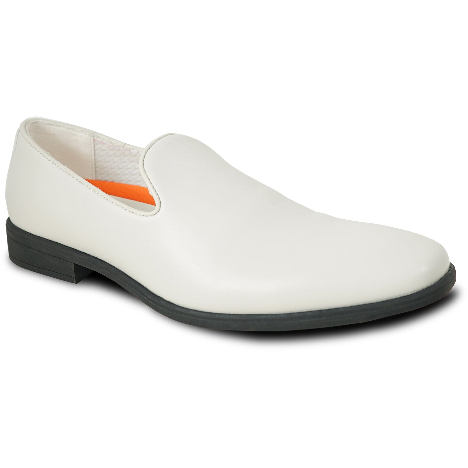 Mens Classic Plain Toe Slip on Loafer Dress Shoe in Ivory 10W / Ivory Mens Classic Plain Toe Slip on Loafer Dress Shoe in Ivory 10W / Ivory