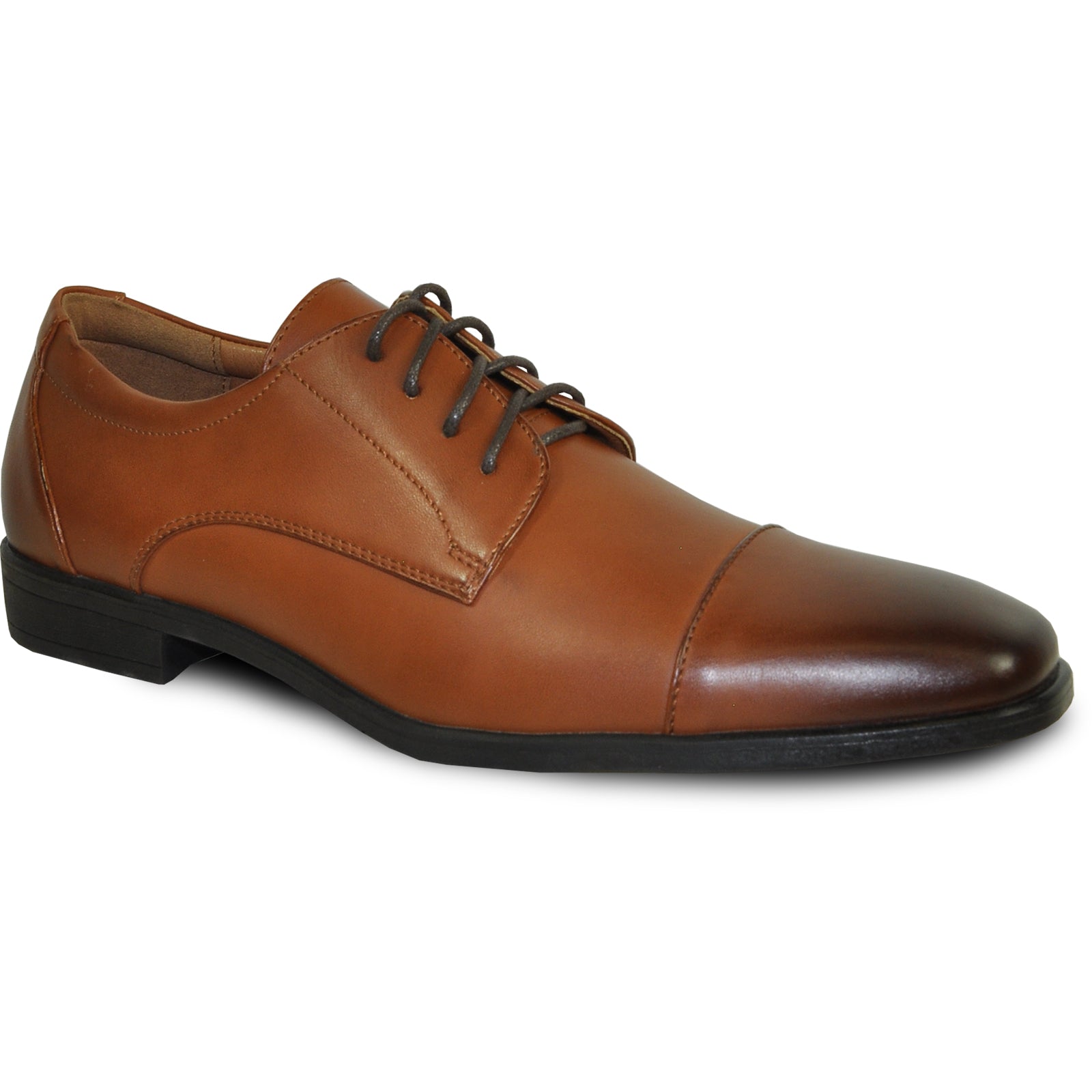 Mens Vintage Style Oxford Cap Toe Dress Shoe in Antique Brown 11.5W / Brown