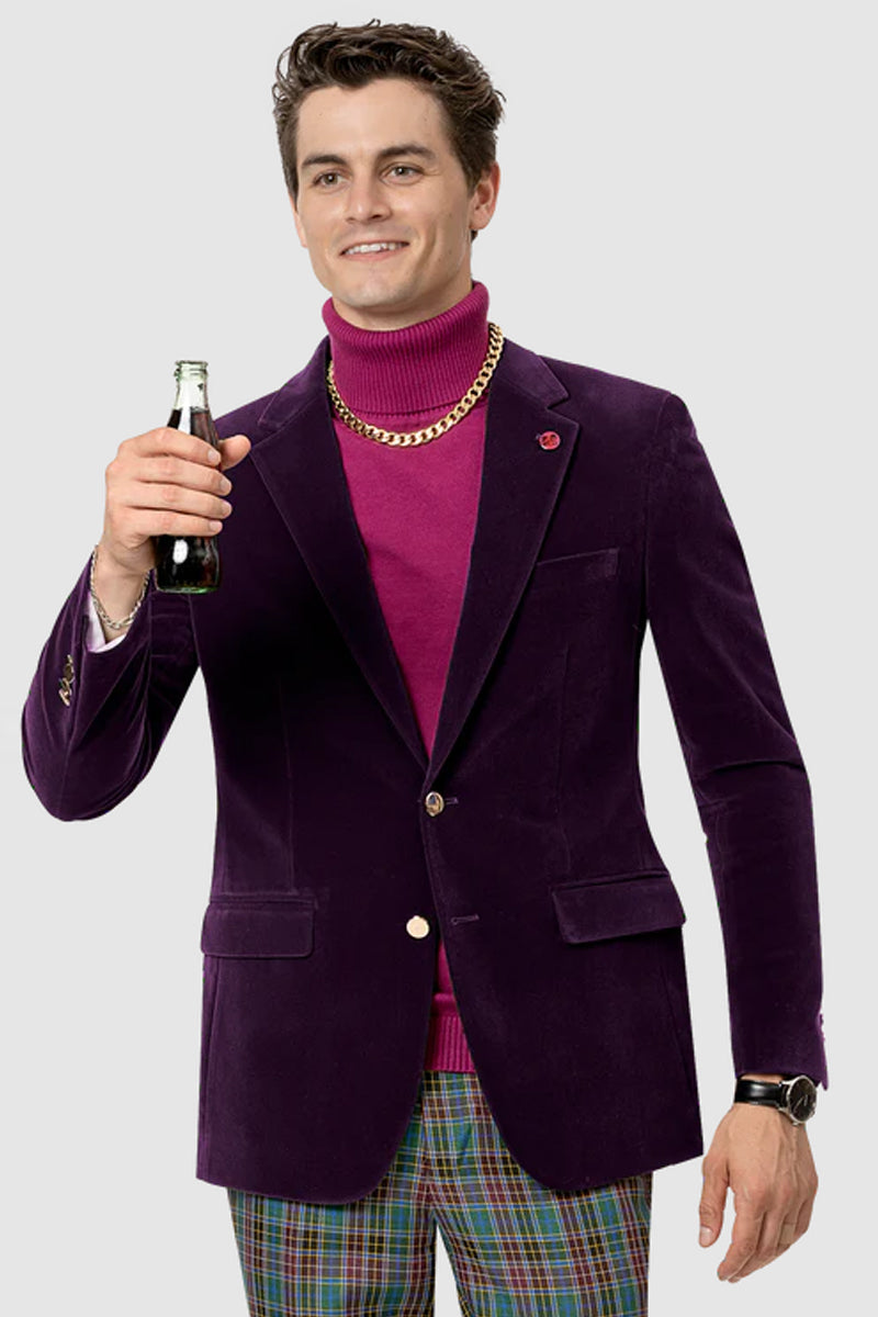 EJ Samuel - Modern Fit Velvet Blazer - Rust Light Brown Copper Color - 2-Button - Mens main image 0