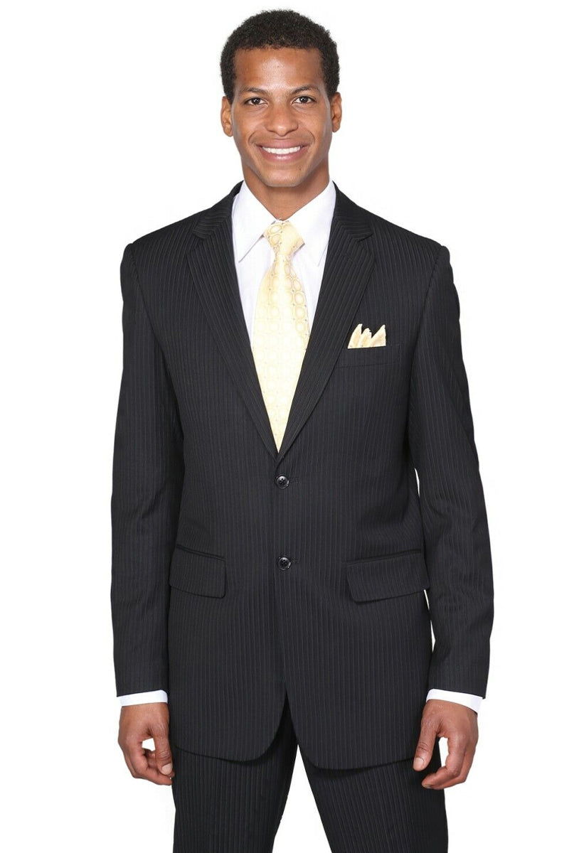 2 BUTTON COLOR CHARCOAL WITH PINSTRIPE Men's SUIT