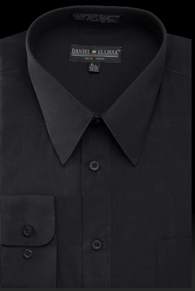 green emerald velvet dress Men's Regular Fit Basic Dress Shirt in Black, 17½ 34/35 / Black