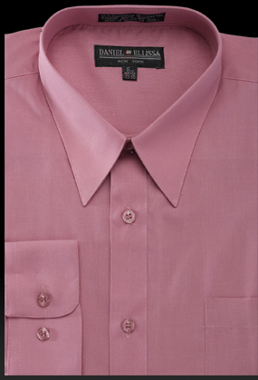 Men's Regular Fit Basic Dress Shirt in Rose Pink, 18½ 36/37 / Rose