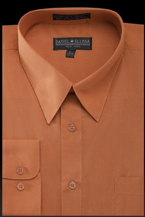 Daniel Ellissa Men's Basic Solid Dress Shirt - Classic - Rust - 16.5 36/37 Daniel Ellissa Men's Basic Solid Dress Shirt - Classic - Rust - 16.5 36/37