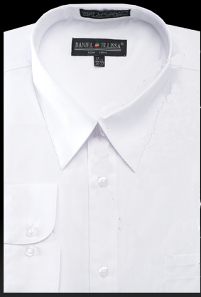 Daniel Ellissa Men's Basic Solid Dress Shirt - Classic - White - 22.5 37/38