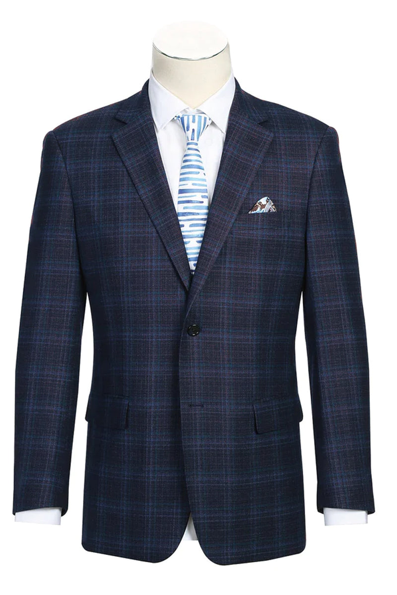 Mens 3 Button Blazer - Three Button Black Sport Coat - Side Vented - Wool Blazer