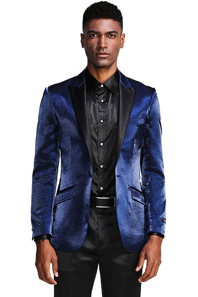 Graduation Suit - Men's Slim Fit Shiny Paisley Prom & Wedding Suit in Silver Grey main image 1