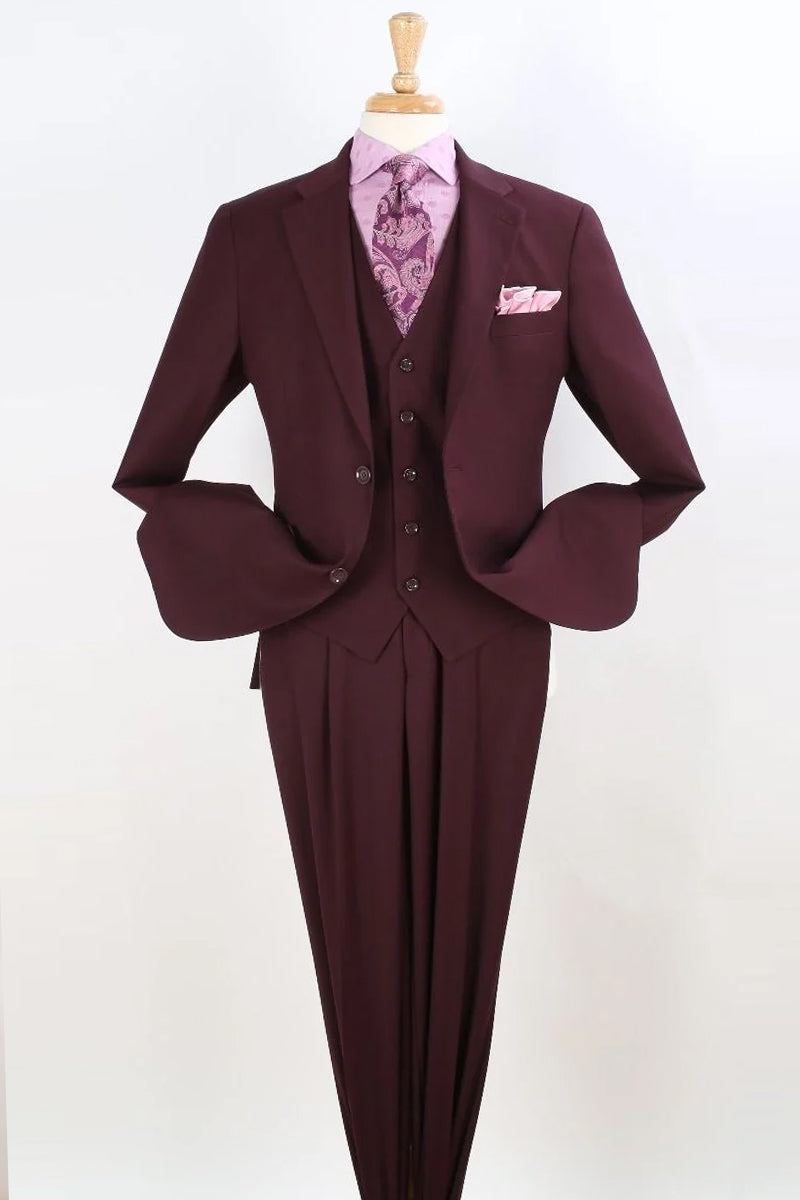 Men's Designer Classic Fit Pleated Pant Wool Suit with Double Breasted Vest in Hunter Green main image 0