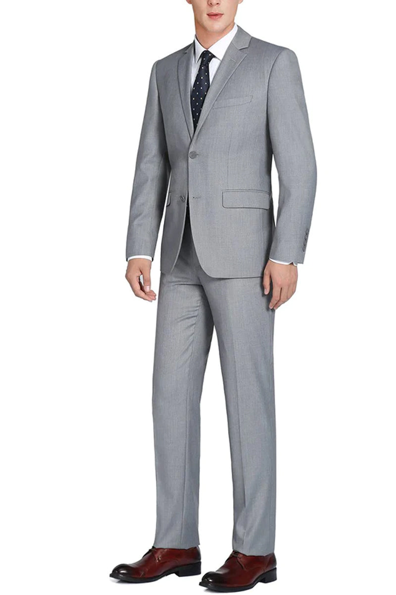 Apollo King Light Grey Classic Fit Suit: 2-Button Wool Blend main image 1