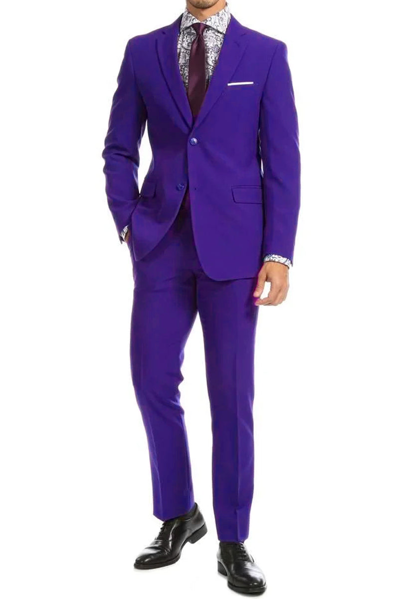 Men's Designer Two Button Modern Fit Vested Wool Suit in Chocolate Brown Plaid main image 1